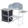 Meuble De Cuisine Avec Desserte Gris/noir -Mobilier De Camping Soldes meuble cuisine desserte gris noir