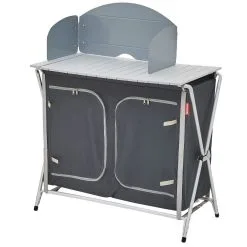 Meuble De Cuisine Pliant Gris/noir -Mobilier De Camping Soldes meuble cuisine pliant gris noir 2