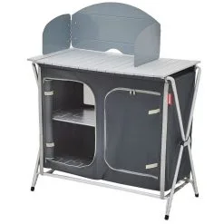 Meuble De Cuisine Pliant Gris/noir -Mobilier De Camping Soldes meuble cuisine pliant gris noir 3