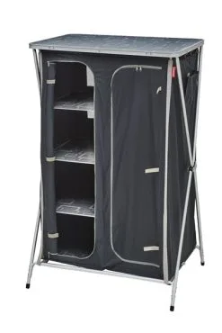 Meuble De Rangement Avec Penderie Gris/noir -Mobilier De Camping Soldes meuble rangement pliant penderie 2