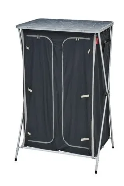 Meuble De Rangement Avec Penderie Gris/noir -Mobilier De Camping Soldes meuble rangement pliant penderie 3