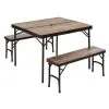 Table Camping Bois Flotté + 2 Bancs -Mobilier De Camping Soldes table bois flotte 2 bancs